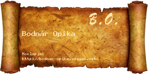Bodnár Opika névjegykártya